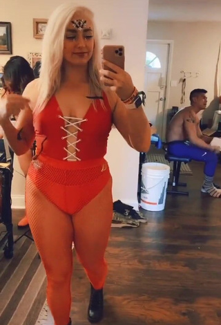 Fine Alexandria Knight in Sweet Red Bodysuit