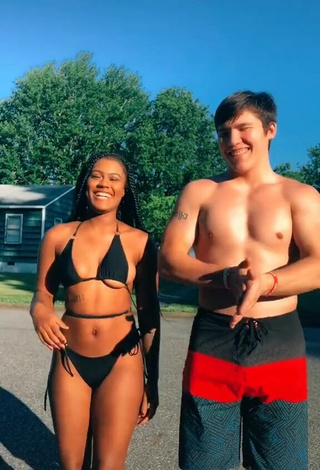 Hot Aanaejha Jordan in Black Bikini