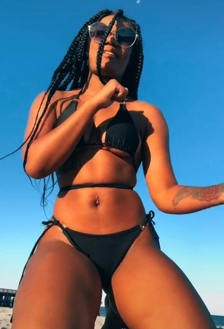 1. Desirable Aanaejha Jordan in Black Bikini