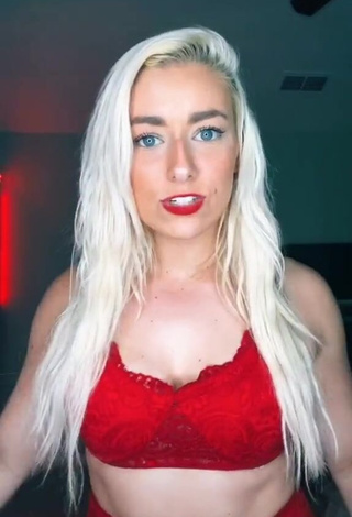 3. Cute Alexandria Knight in Red Bra