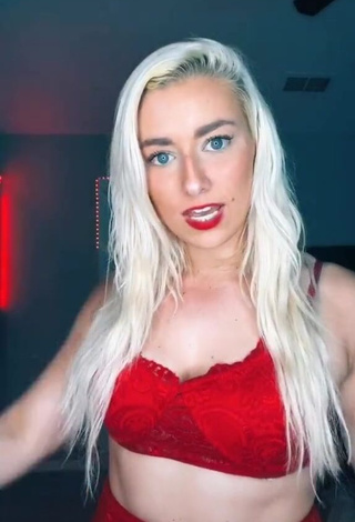 4. Cute Alexandria Knight in Red Bra