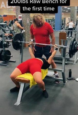 4. Sweetie Alexandria Knight Shows Butt while doing Sports Exercises