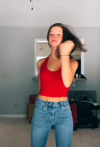 Sexy Alexis Dudley in Red Tank Top