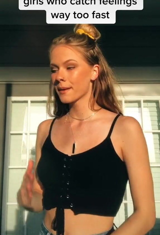 3. Beautiful Ali Mykal in Sexy Black Crop Top