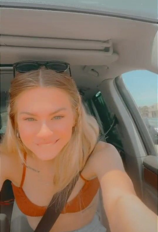 1. Sexy Ali Mykal in Orange Hot Top in a Car