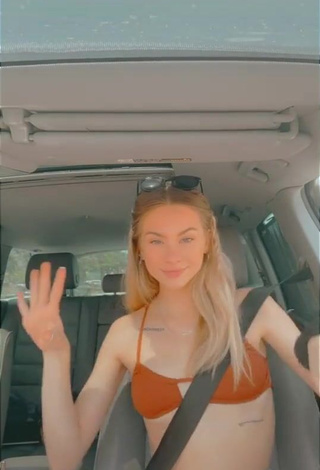 3. Sexy Ali Mykal in Orange Hot Top in a Car