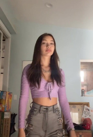 Hot Hali'a Beamer in Purple Crop Top