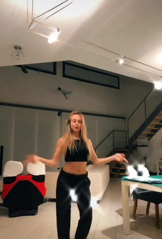 Hot Ambra Cotti in Black Crop Top