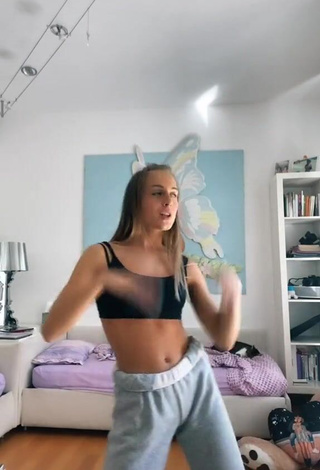 3. Sexy Ambra Cotti in Black Crop Top