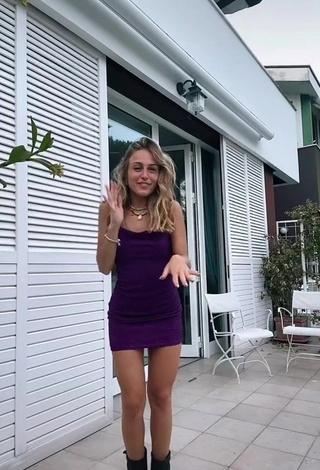 Hot Ambra Cotti in Violet Dress