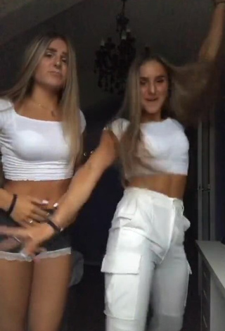 3. Cute Anne & Maaike Hemmer in White Crop Top