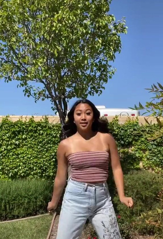 Cute Anneston Pisayavong in Striped Tube Top