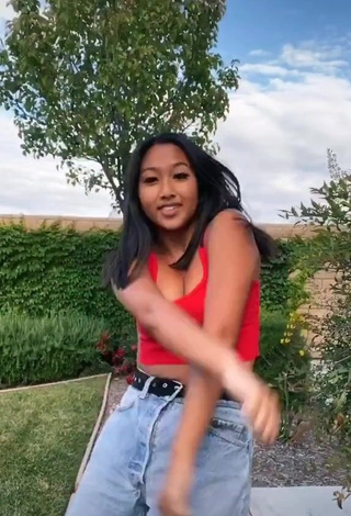 Sweetie Anneston Pisayavong in Red Crop Top