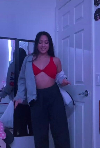 Really Cute Anneston Pisayavong in Red Crop Top