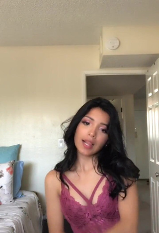 Sexy Ashley Valdez Shows Cleavage in Pink Bodysuit