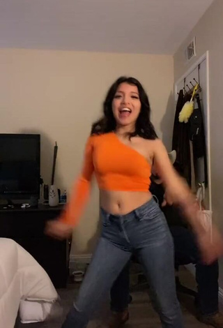 3. Cute Ashley Valdez in Orange Crop Top