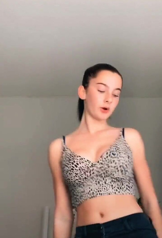 Cute Ava Clark in Leopard Crop Top