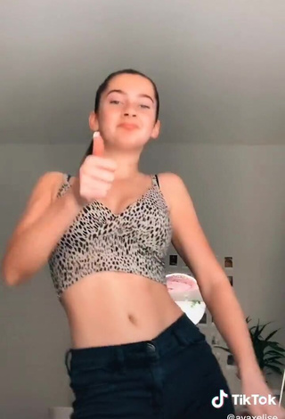 3. Cute Ava Clark in Leopard Crop Top