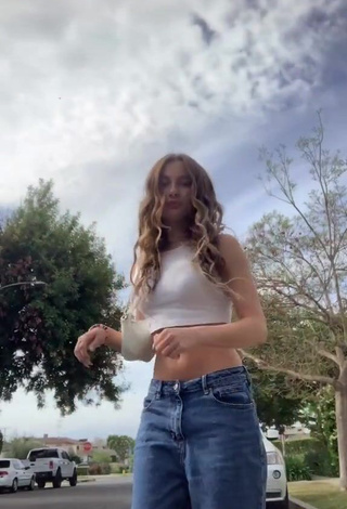 Sexy Ava Clark in White Crop Top