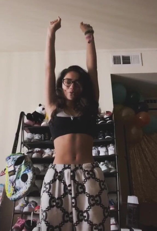 Sexy Avani Gregg in Black Crop Top and Bouncing Boobs