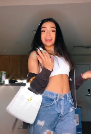 1. Sweet Avani Gregg in Cute White Crop Top