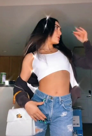 Sweet Avani Gregg in Cute White Crop Top