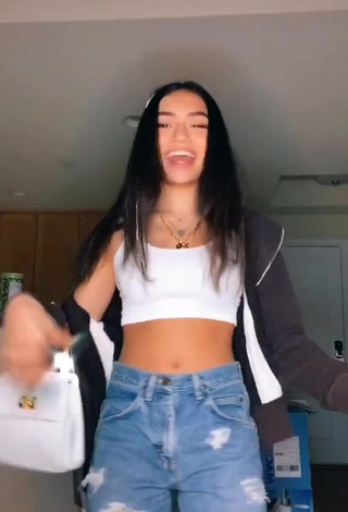 3. Sweet Avani Gregg in Cute White Crop Top