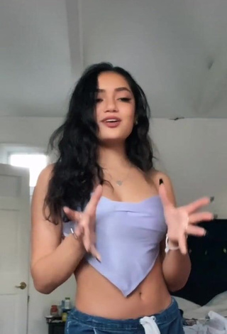 1. Amazing Avani Gregg in Hot Purple Crop Top