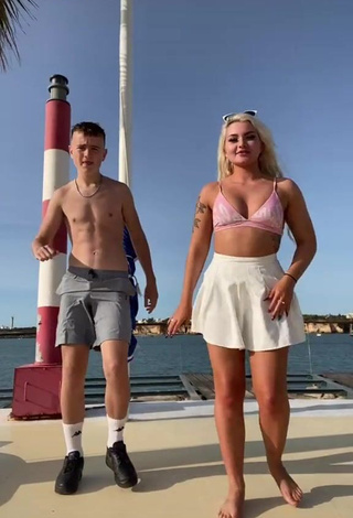 1. Sexy Lowri Rose-Williams in Pink Bikini Top at the Seafront