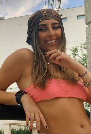 Seductive Bia Herrero in Peach Bikini (Underboob)