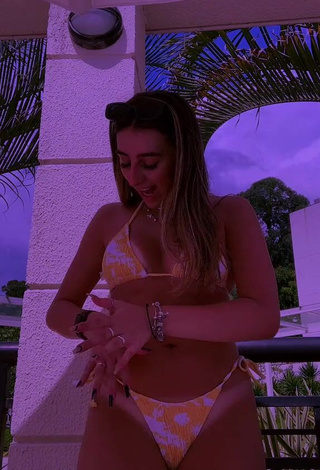 3. Beautiful Bia Herrero in Sexy Yellow Bikini at the Swimming Pool