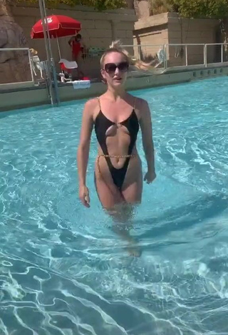 3. Hot Brianna Paige in Black Swimsuit at the Swimming Pool (Underboob)