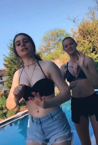 4. Cute Bri Powell in Black Bikini Top at the Swimming Pool