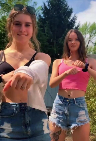 Cute Bri Powell in Pink Crop Top