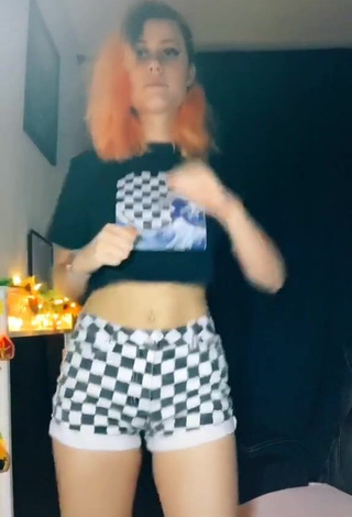 3. Hot Brooklyn Jade in Checkered Crop Top