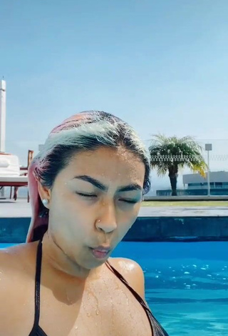 Desirable _nenavil_ in Black Bikini Top at the Swimming Pool