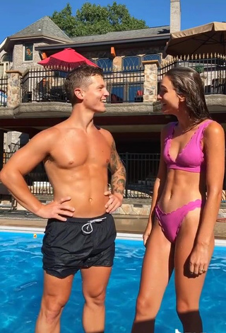 3. Sexy Abbie Herbert in Pink Bikini at the Swimming Pool