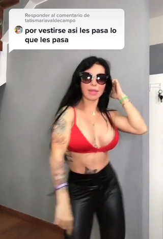 4. Desirable Adriana Espitia in Red Crop Top (Side Boob)