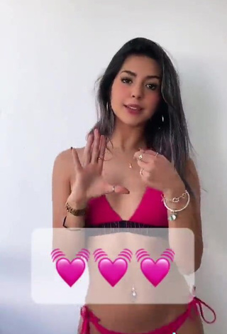 Erotic Adriana Carballo in Pink Bikini