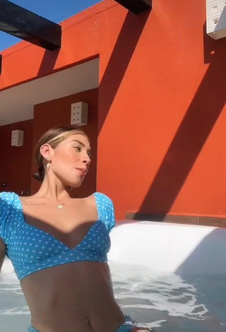 1. Hottest Alexia García in Polka Dot Bikini at the Swimming Pool