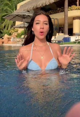 4. Cute Alexia García in Grey Bikini Top at the Pool