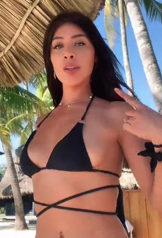 3. Alexia García in Sexy Black Bikini at the Beach