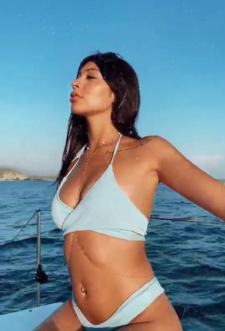 Alexia García Looks Seductive in Blue Bikini on a Boat