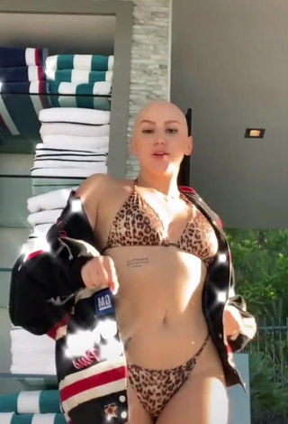 4. Sexy AlexYoumazzo in Leopard Bikini