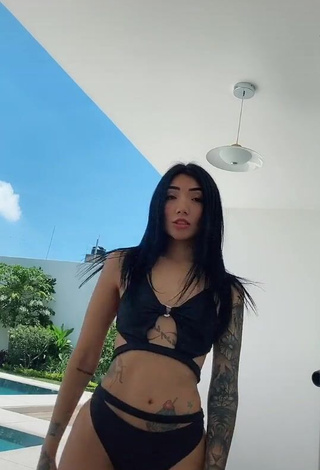 3. Desirable Nicole Amado in Black Bikini at the Swimming Pool