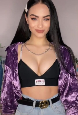 Sexy Anastasia Useeva Shows Cleavage in Black Crop Top and Bouncing Boobs