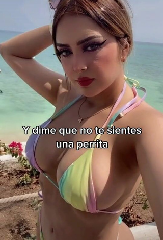 3. Hottie Abril Abdamari Garza Alonso Shows Cleavage in Bikini at the Beach (Side Boob)