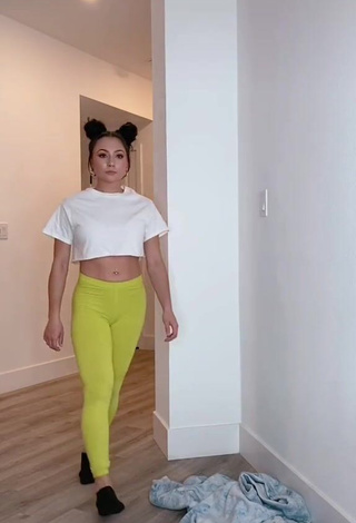 4. Sexy Ashley Nocera in White Crop Top