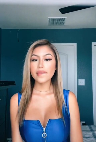 1. Hot Desiree Montoya Shows Cleavage in Blue Bodysuit