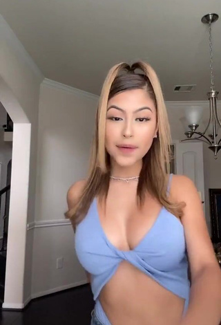 1. Sweetie Desiree Montoya Shows Cleavage in Blue Bodysuit